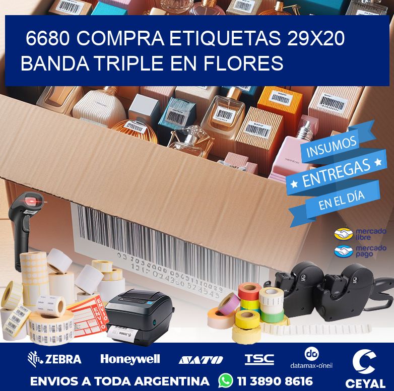 6680 COMPRA ETIQUETAS 29X20 BANDA TRIPLE EN FLORES