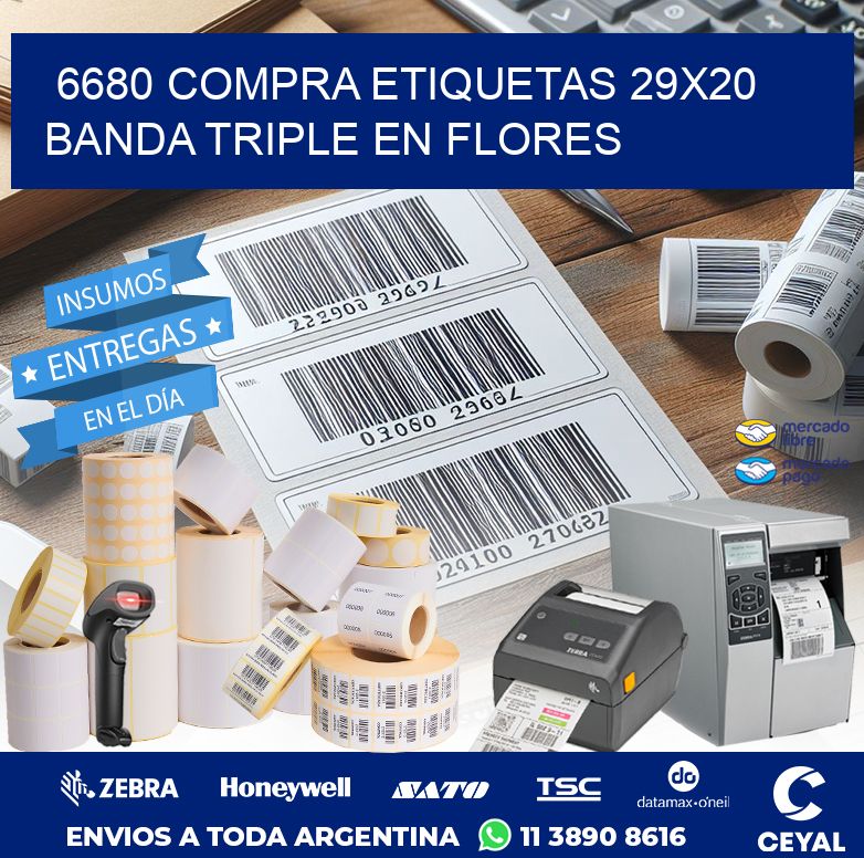 6680 COMPRA ETIQUETAS 29X20 BANDA TRIPLE EN FLORES