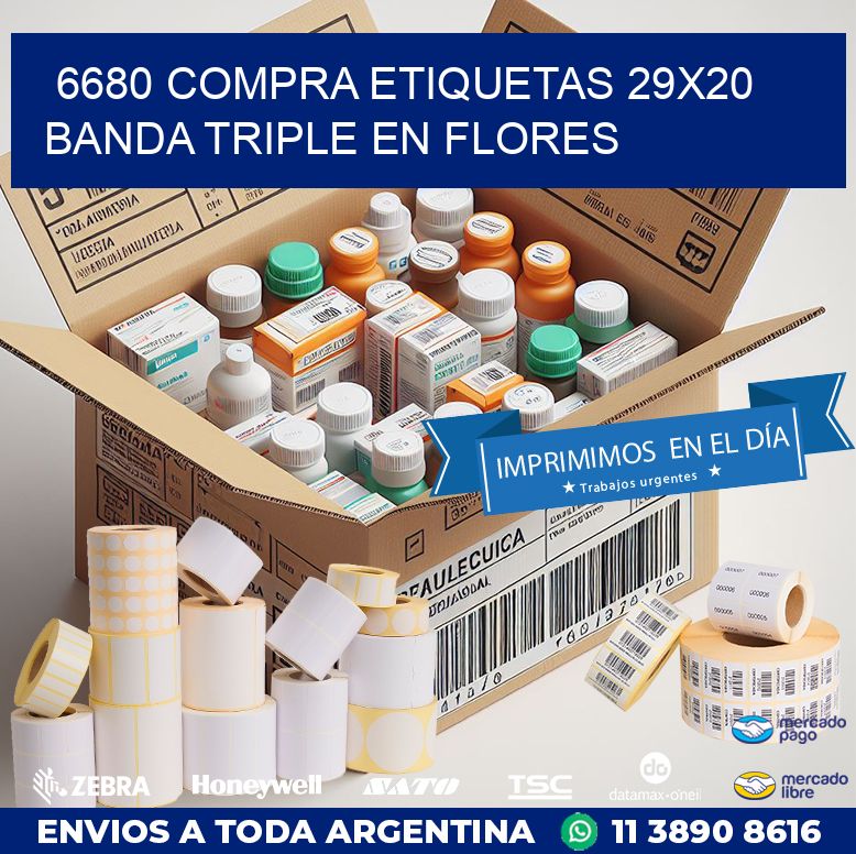 6680 COMPRA ETIQUETAS 29X20 BANDA TRIPLE EN FLORES