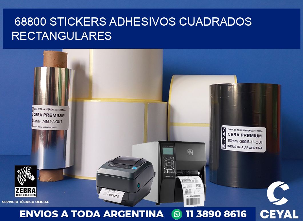 68800 stickers adhesivos cuadrados rectangulares