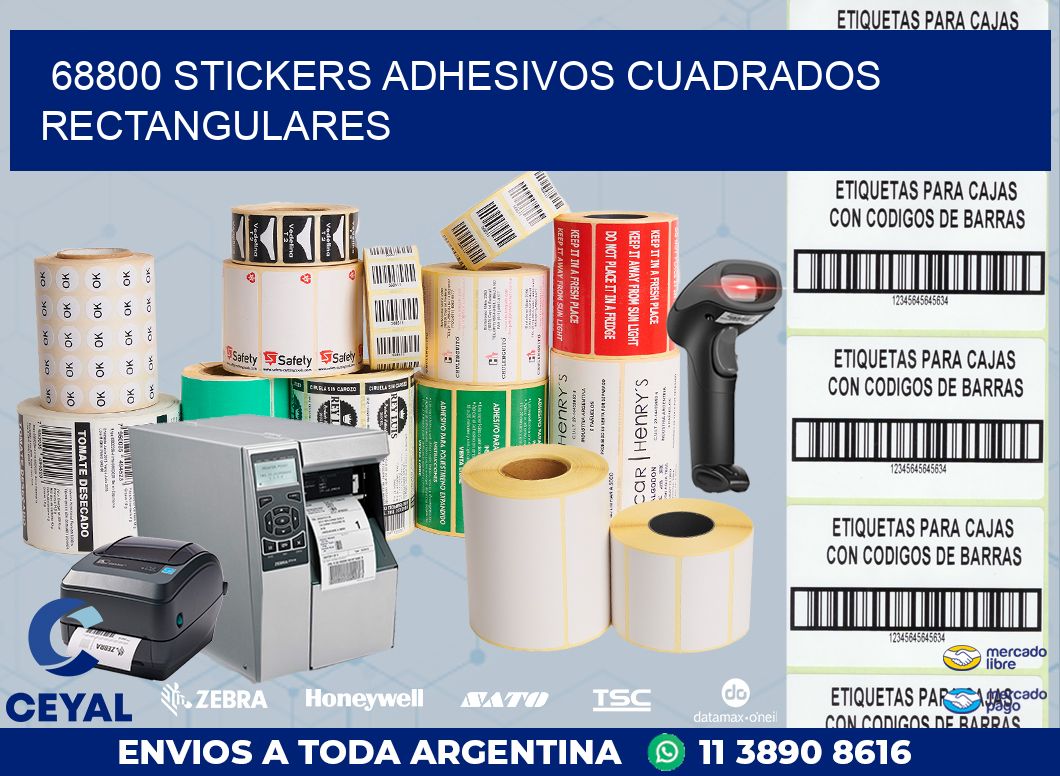 68800 stickers adhesivos cuadrados rectangulares