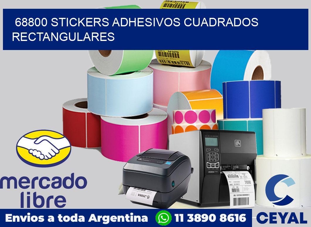 68800 stickers adhesivos cuadrados rectangulares