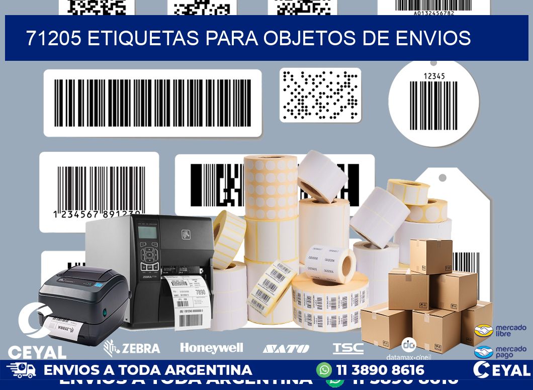 71205 etiquetas para objetos de envios