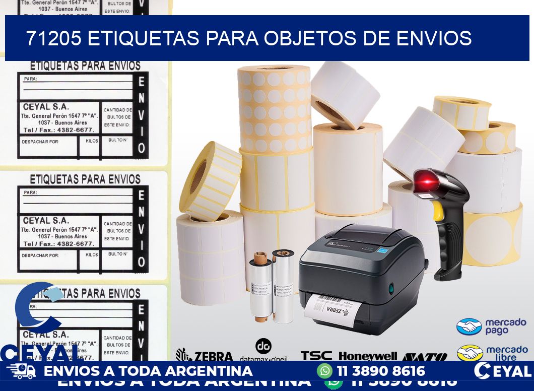 71205 etiquetas para objetos de envios