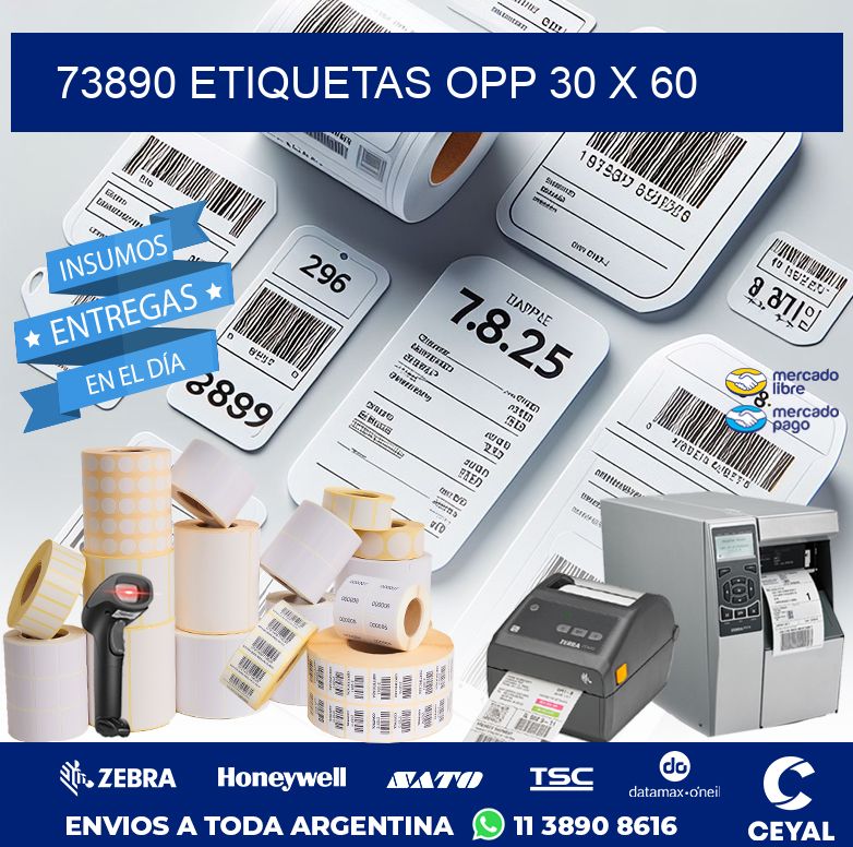 73890 ETIQUETAS OPP 30 X 60