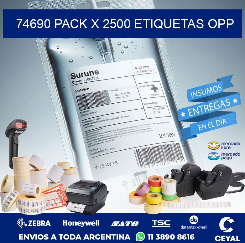 74690 PACK X 2500 ETIQUETAS OPP