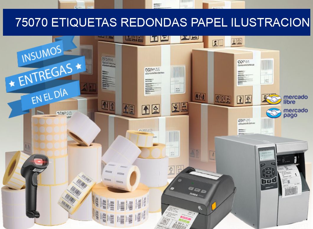 75070 ETIQUETAS REDONDAS PAPEL ILUSTRACION