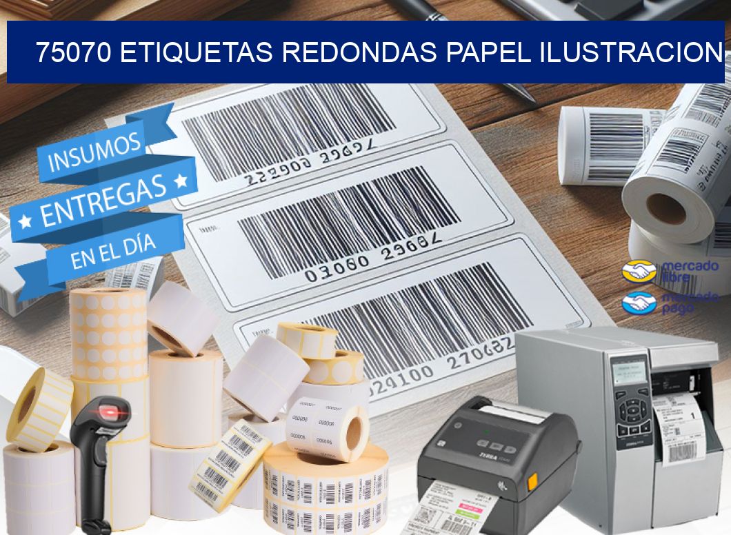 75070 ETIQUETAS REDONDAS PAPEL ILUSTRACION