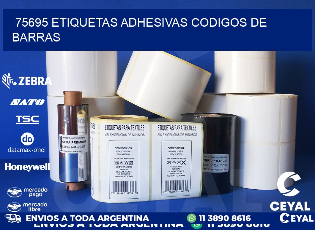 75695 ETIQUETAS ADHESIVAS CODIGOS DE BARRAS