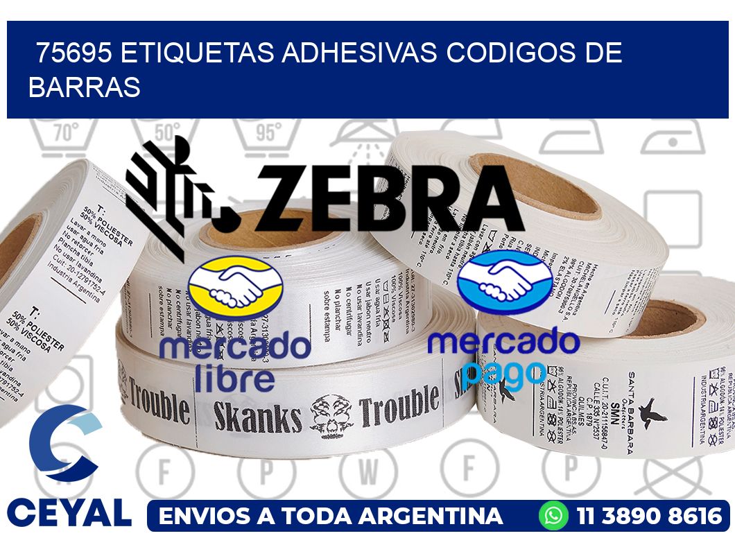 75695 ETIQUETAS ADHESIVAS CODIGOS DE BARRAS