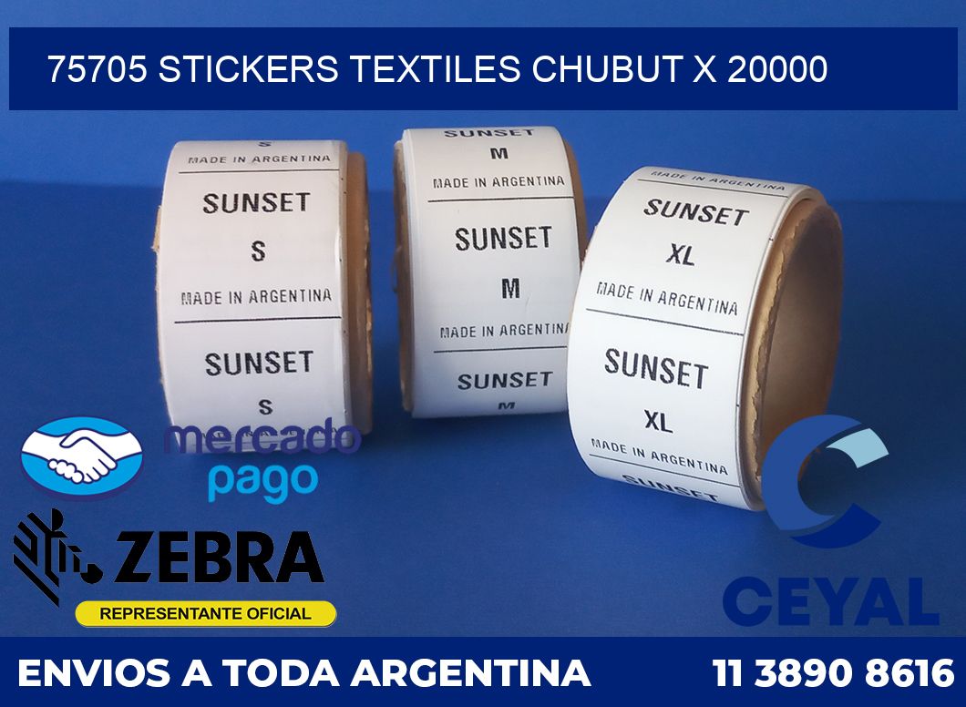 75705 STICKERS TEXTILES CHUBUT X 20000