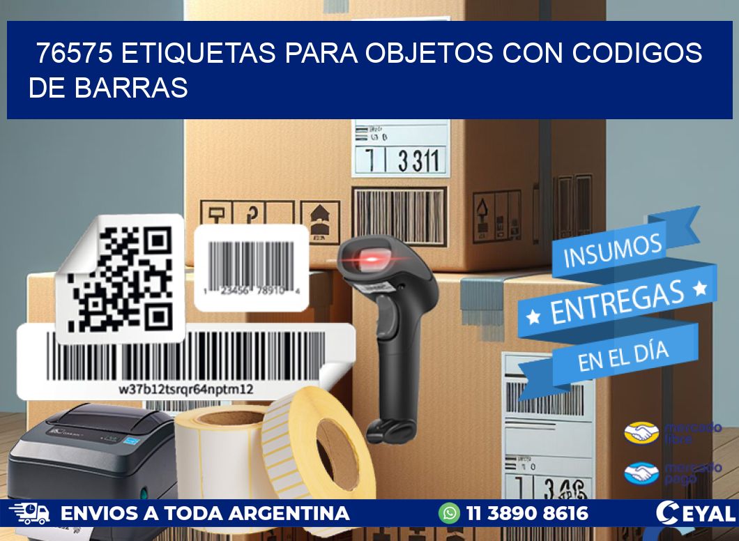 76575 etiquetas para objetos con codigos de barras