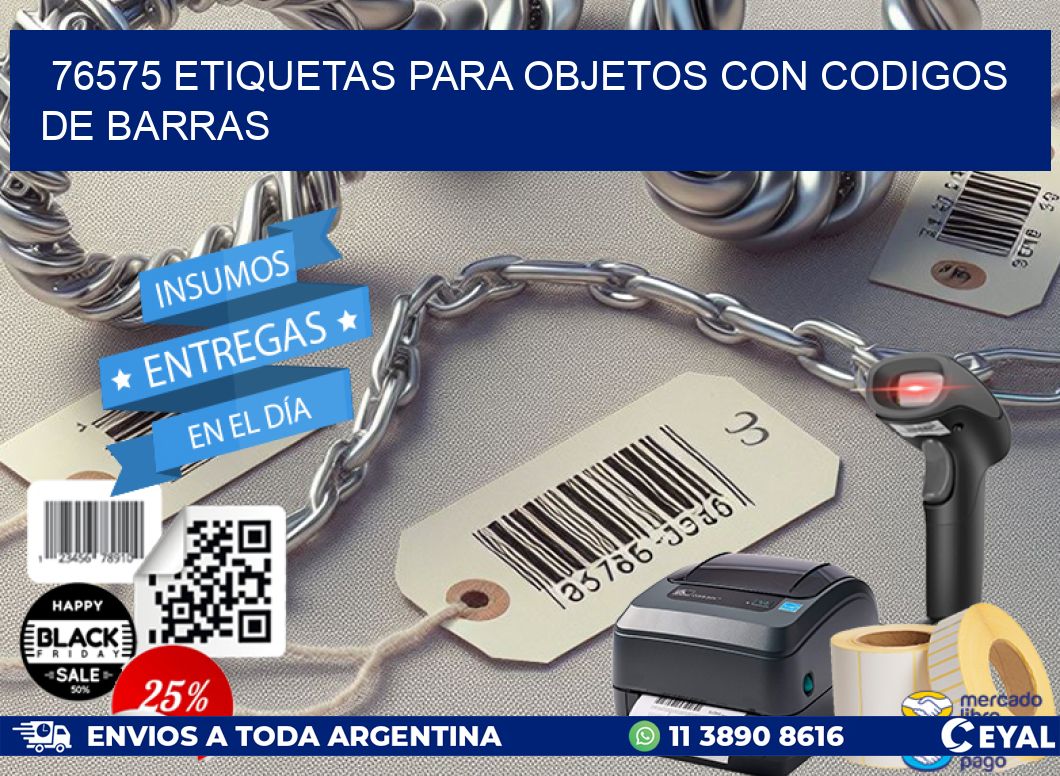 76575 etiquetas para objetos con codigos de barras