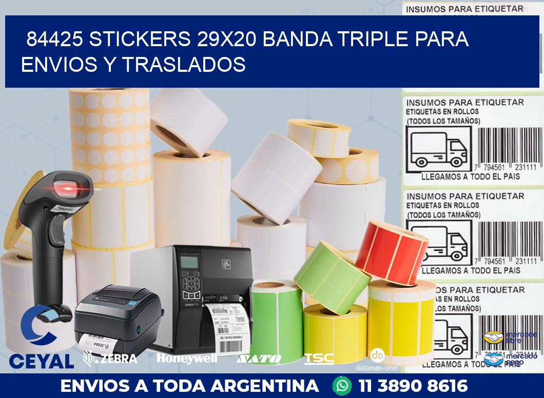 84425 STICKERS 29X20 BANDA TRIPLE PARA ENVIOS Y TRASLADOS