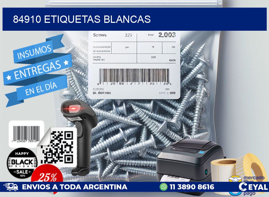 84910 ETIQUETAS BLANCAS