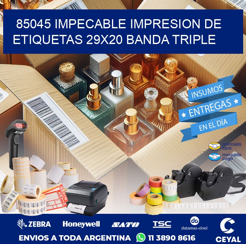 85045 IMPECABLE IMPRESION DE ETIQUETAS 29X20 BANDA TRIPLE