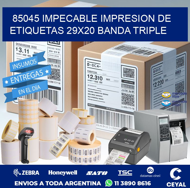 85045 IMPECABLE IMPRESION DE ETIQUETAS 29X20 BANDA TRIPLE