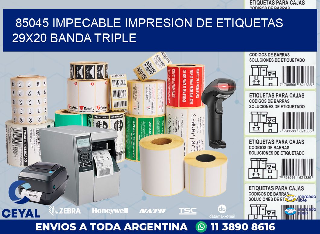 85045 IMPECABLE IMPRESION DE ETIQUETAS 29X20 BANDA TRIPLE