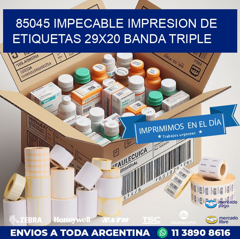 85045 IMPECABLE IMPRESION DE ETIQUETAS 29X20 BANDA TRIPLE