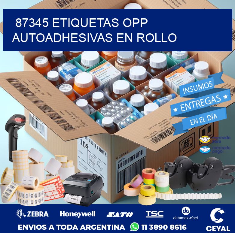 87345 ETIQUETAS OPP AUTOADHESIVAS EN ROLLO