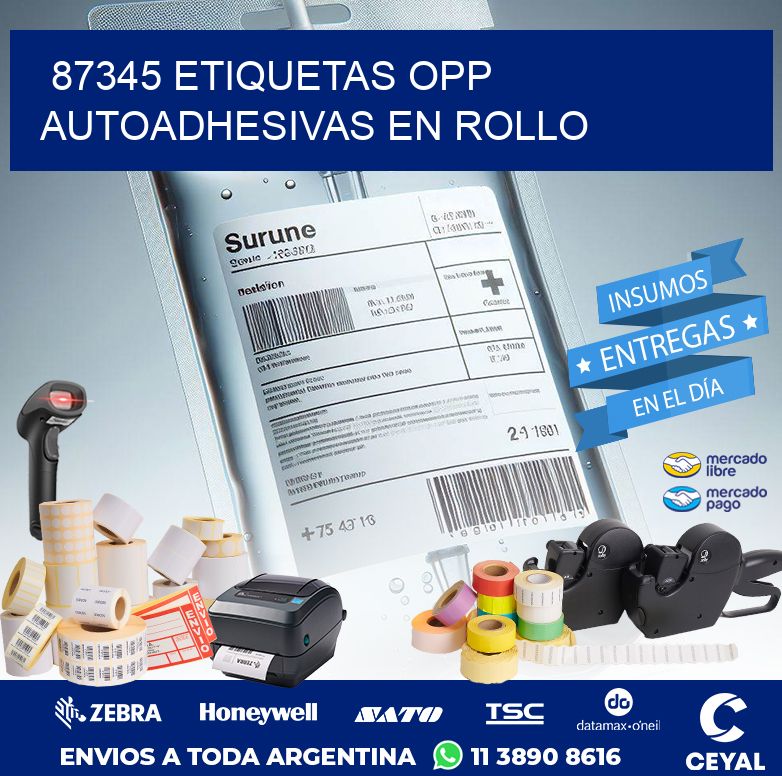 87345 ETIQUETAS OPP AUTOADHESIVAS EN ROLLO