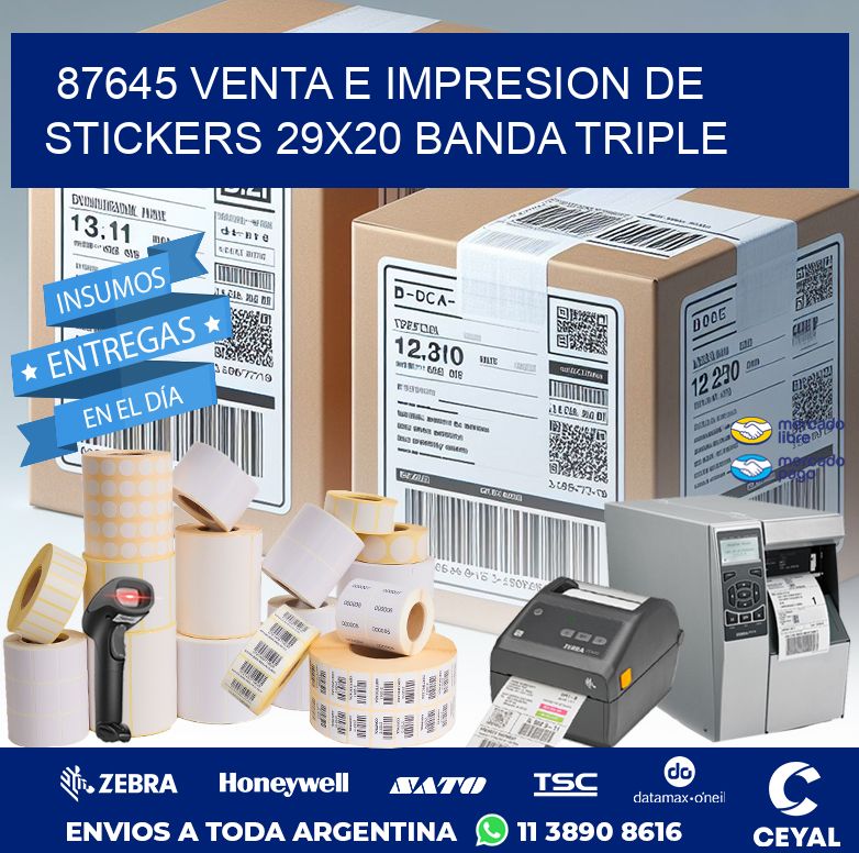 87645 VENTA E IMPRESION DE STICKERS 29X20 BANDA TRIPLE