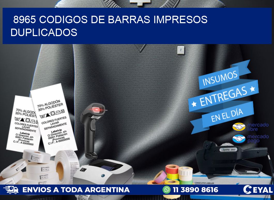 8965 Codigos de barras impresos duplicados