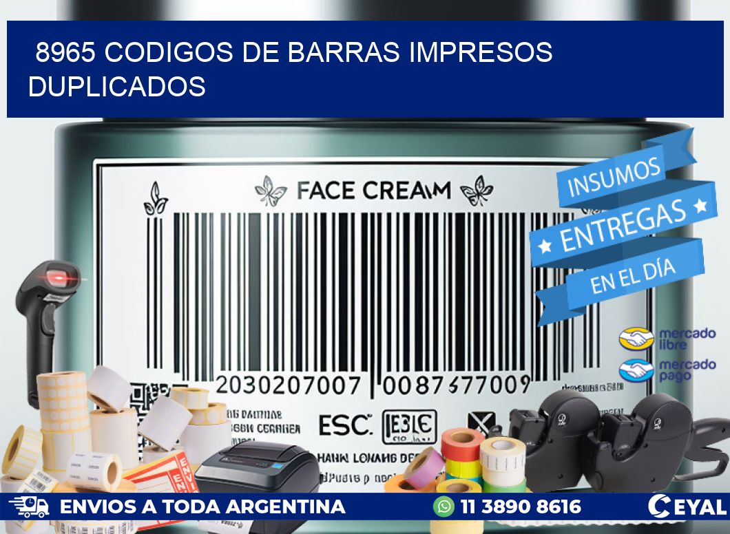 8965 Codigos de barras impresos duplicados
