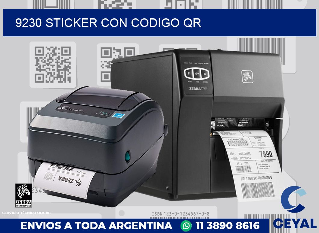 9230 STICKER CON CODIGO QR