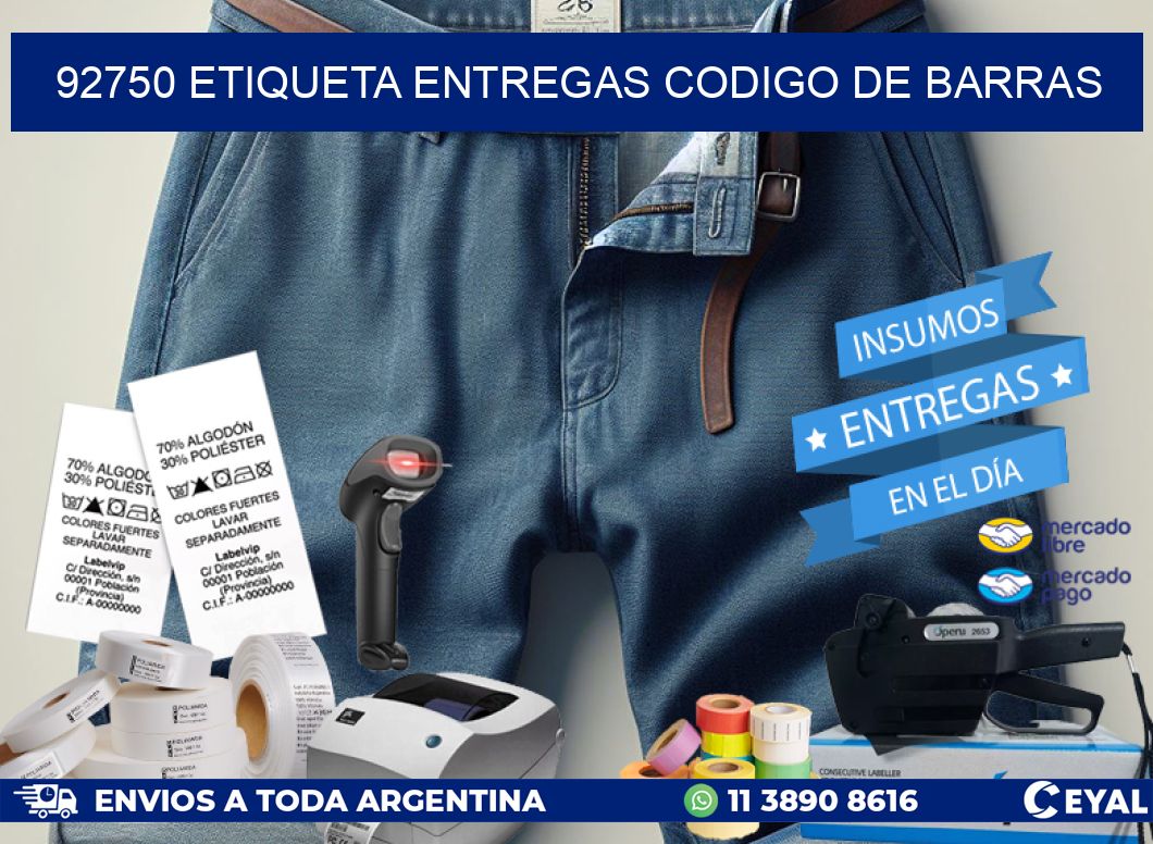 92750 ETIQUETA ENTREGAS CODIGO DE BARRAS