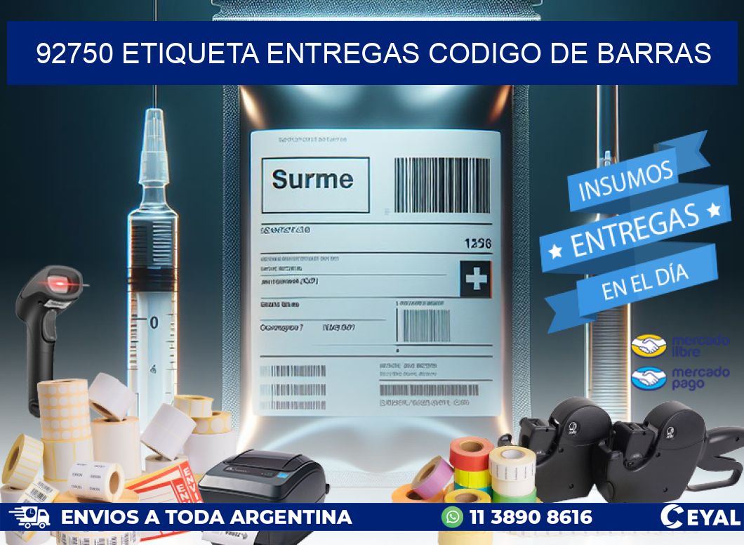 92750 ETIQUETA ENTREGAS CODIGO DE BARRAS