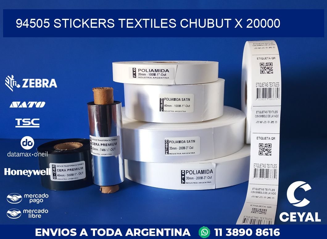 94505 STICKERS TEXTILES CHUBUT X 20000