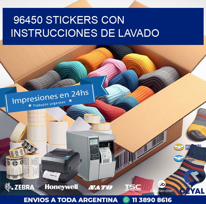 96450 STICKERS CON INSTRUCCIONES DE LAVADO