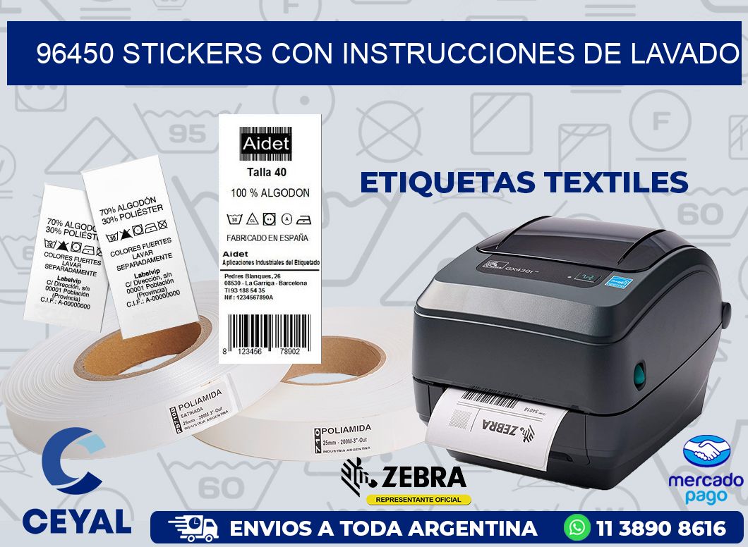 96450 STICKERS CON INSTRUCCIONES DE LAVADO