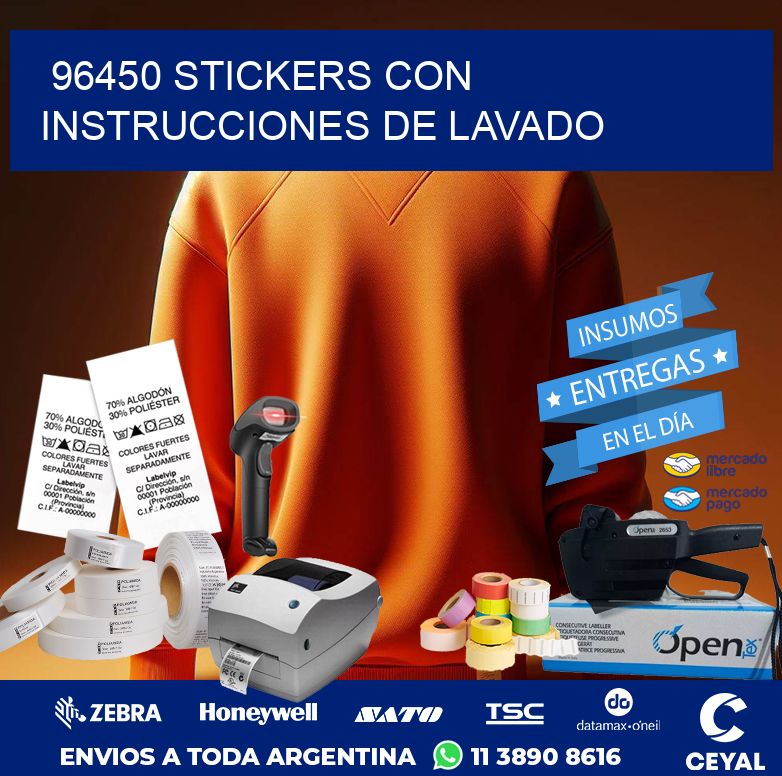 96450 STICKERS CON INSTRUCCIONES DE LAVADO