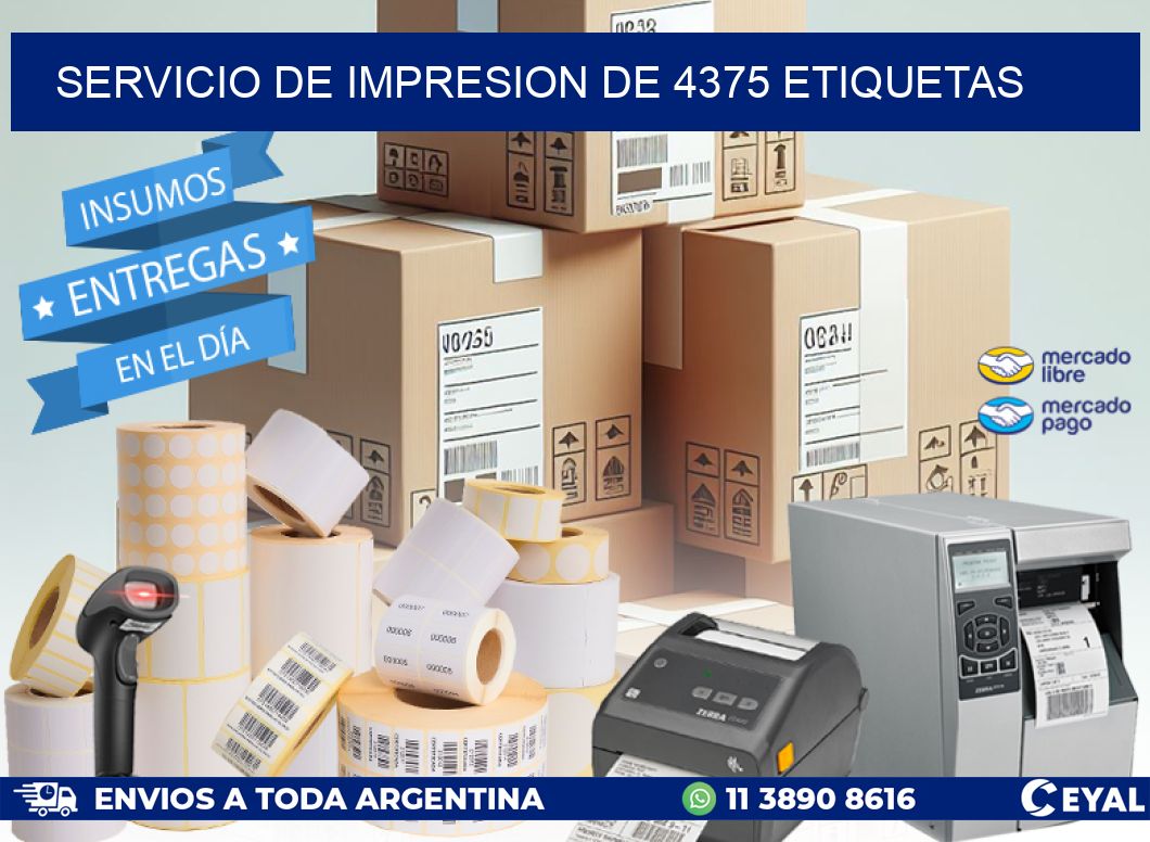 SERVICIO DE IMPRESION DE 4375 ETIQUETAS