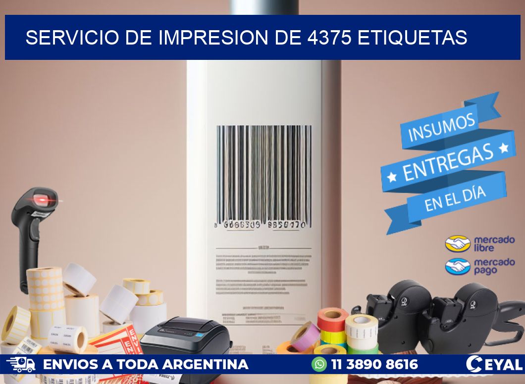 SERVICIO DE IMPRESION DE 4375 ETIQUETAS