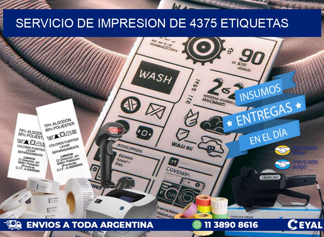 SERVICIO DE IMPRESION DE 4375 ETIQUETAS