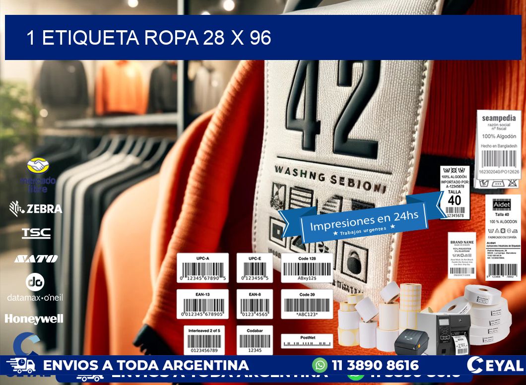 1 ETIQUETA ROPA 28 x 96
