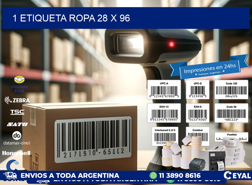 1 ETIQUETA ROPA 28 x 96