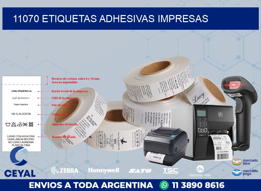 11070 ETIQUETAS ADHESIVAS IMPRESAS