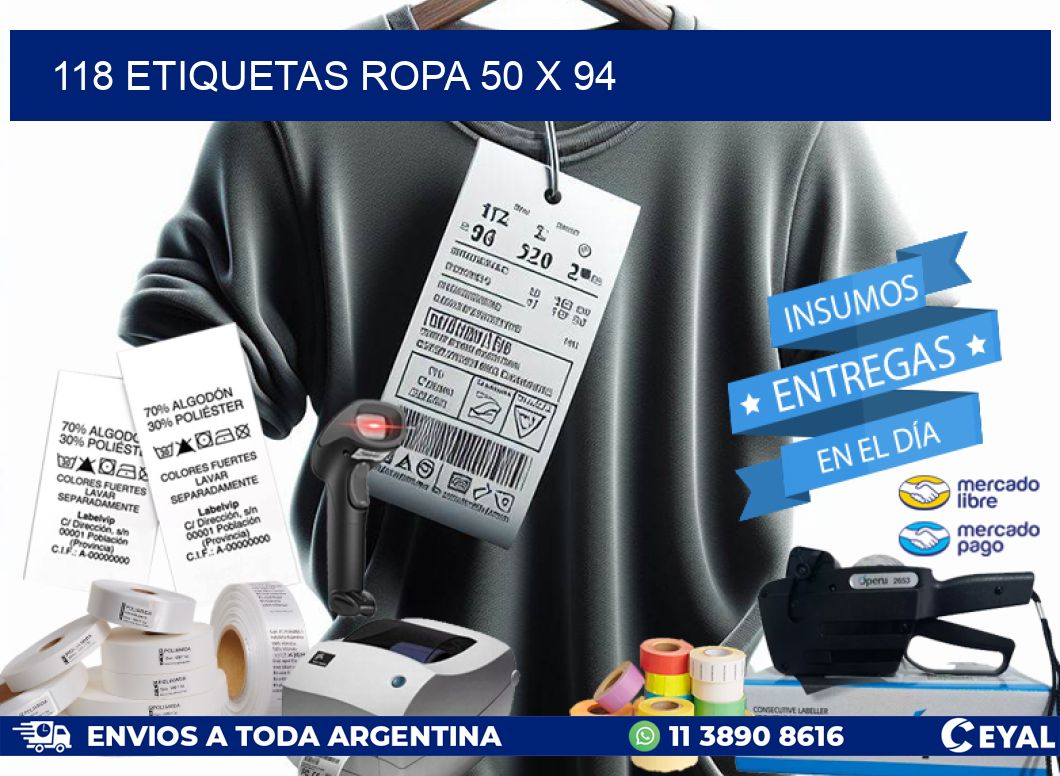 118 ETIQUETAS ROPA 50 x 94