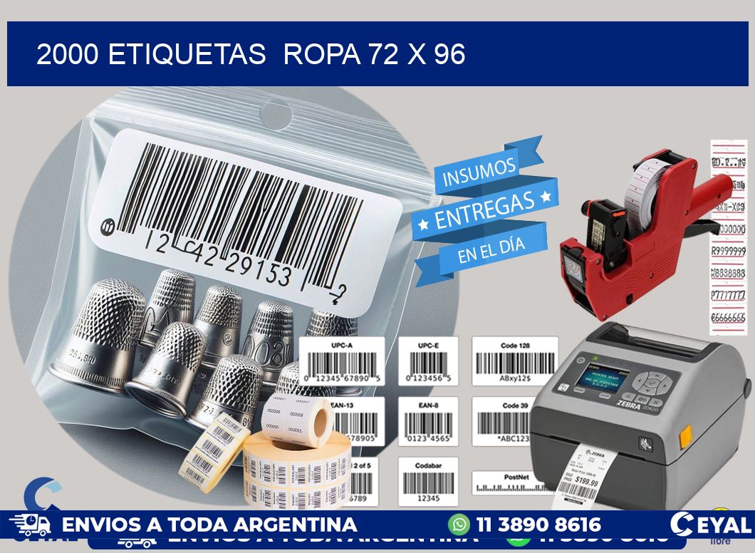 2000 ETIQUETAS  ROPA 72 x 96