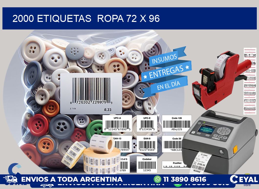 2000 ETIQUETAS  ROPA 72 x 96