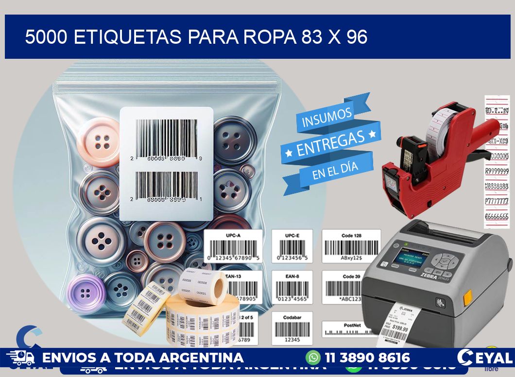 5000 ETIQUETAS PARA ROPA 83 x 96