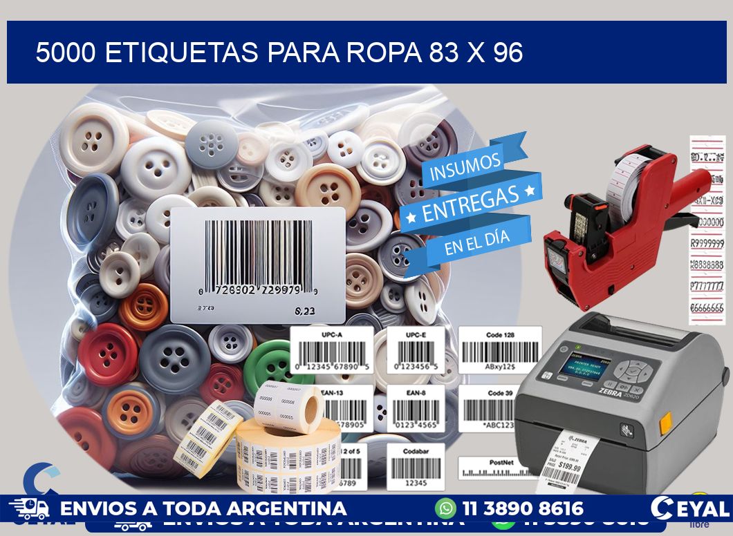 5000 ETIQUETAS PARA ROPA 83 x 96