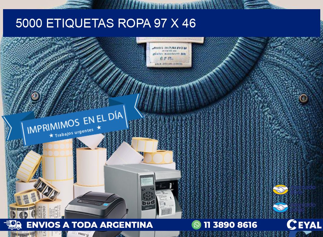 5000 ETIQUETAS ROPA 97 x 46