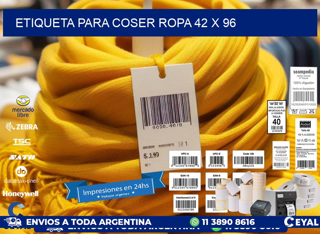 ETIQUETA PARA COSER ROPA 42 x 96