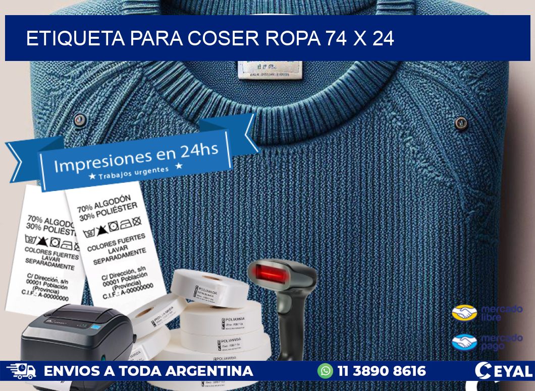 ETIQUETA PARA COSER ROPA 74 x 24