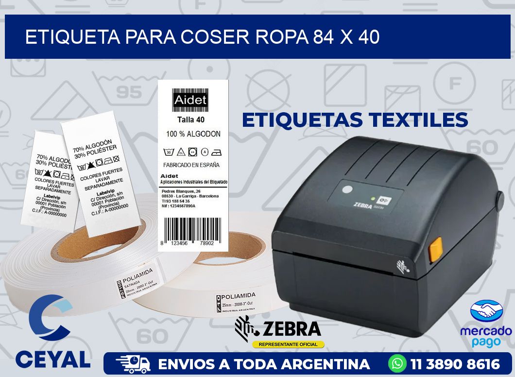 ETIQUETA PARA COSER ROPA 84 x 40